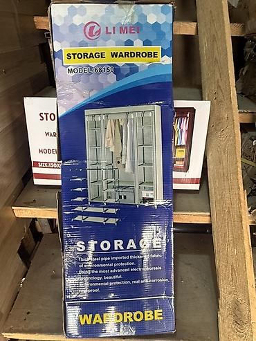 дешевый шкаф купе: LI MEI Storage Wardrobe – Model 68150 - Parça qapaqlı, metal borulu — 3