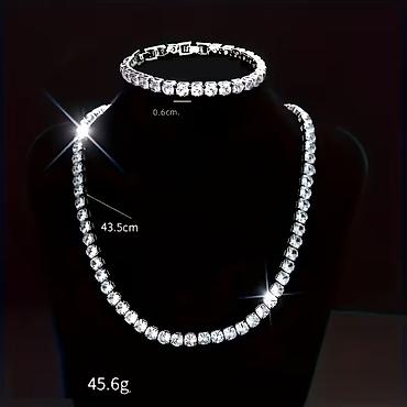Личные вещи: Zircon (cirkon)daşlı tennis dəsti – boyunbağı və bilərzik -qiymət — 1
