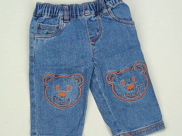 jeansowe legginsy niemowlęce: Spodnie jeansowe, 0-3 m, stan - Dobry