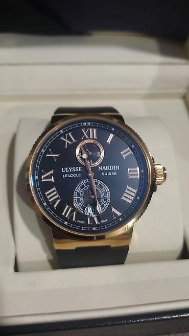 cayka qızıl saat: Ulysse Nardin kişi qol saatı – Marine üslubunda klassik dizayn - — 2