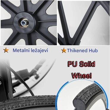 Invalidska kolica: Invalidska kolica – 24-inčni komfortni model sa mekanim sedištem — 5