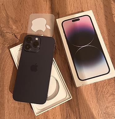 IPhone 14 Pro Max, Б/у, 256 ГБ, Deep Purple, Защитное стекло, Чехол, Коробка, 81 %