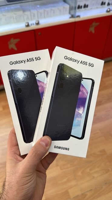 ikinci el samsung telefonlar: Samsung Galaxy A55, 256 ГБ, цвет - Черный, Гарантия, Две SIM карты, Face ID
