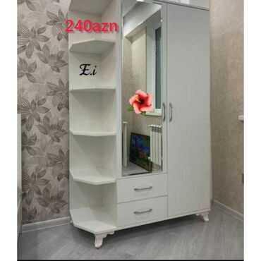 подвесные шкафы в спальню: Qarderob, paltar dolabı, Yeni, 2 qapılı, Açılan, Düz dolab, Azərbaycan