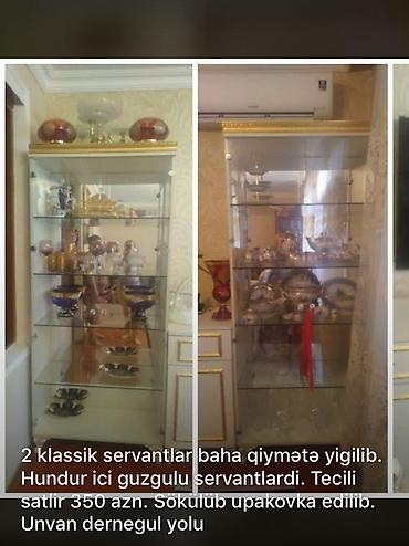skaf: Klassik üslubda 2 ədəd hündür servan satılır. İç hissəsi güzgülüdür — 1