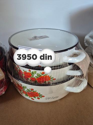 sanduci za pse: Set emajliranih šerpi – 3 kom - Materijal: emajlirano posuđe sa belom — 1
