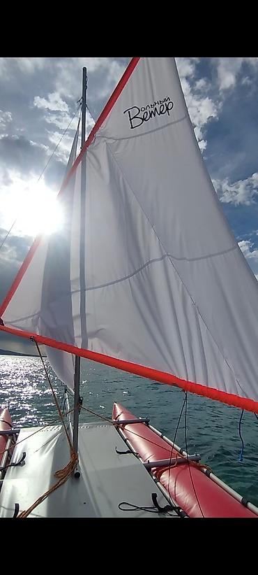 Лодки и комплектующие: Продаю Парусный катамаран Валдай 6 с мотором 6л.с. Катамаран Валдай 6 — 2