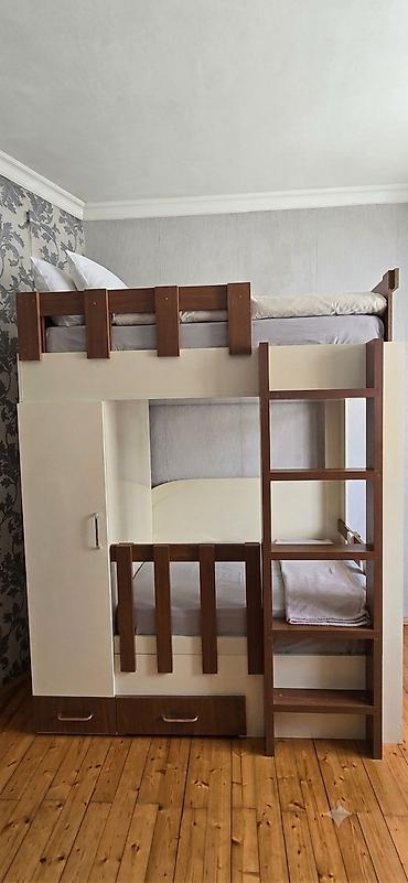 2х yarus carpayı: Oğlan və qız üçün, Yeni, Çarpayı, Matras ilə, Siyirməli, Taxta — 1