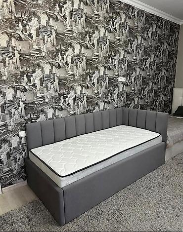 Односпальные кровати: Односпальная кровать, Новый, С мягким изголовьем, длина - 200 см — 4