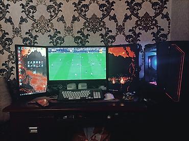 nar limitsiz internet 3 saat: Üç monitorlu masaüstü kompüter/iş stansiyası komplekti Manitorlarla — 1