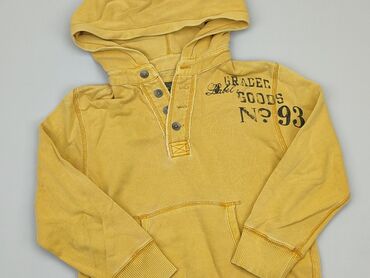 żółty sweterek dla dziewczynki: Sweatshirt, H&M, 5-6 years, 110-116 cm, condition - Good