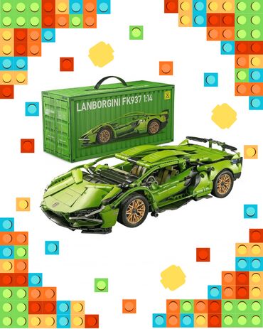 машины для детей на пульте: Конструктор Lamborgini 1:14 (1300+ деталей) Стильный зелёный спорткар