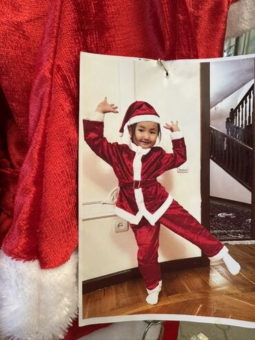 Карнавальные костюмы: Детские карнавальные костюмы - Дед Мороз/Санта: красные бархатистые — 16