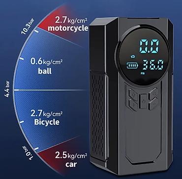 Avtomobil kompressorları və nasosları: Akkumulyatorlu 3‑ü‑1 Kompressor Funksiyalar: - Nasos: təkər, top — 4