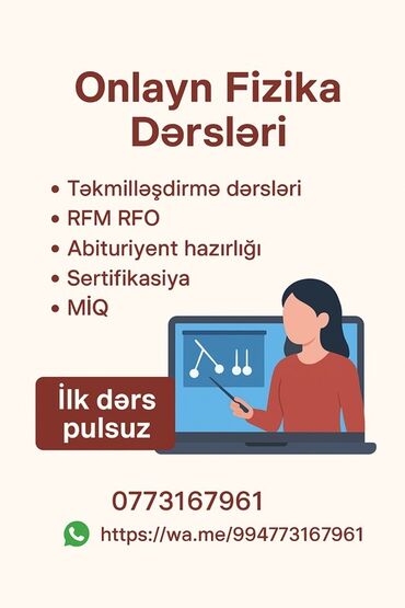 Digər kurslar: Repetitor, Fizika, Azərbaycan dili, Abituriyent hazırlığı