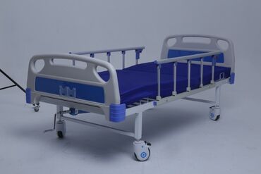Медицинская мебель: Кровать однофункциональная, винтовой механизм, пластиковая изголовье