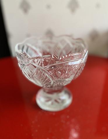 perde yuma: Kəsikli naxışlı şüşə qab dəsti - Material: şəffaf qalın şüşə (kristal — 3