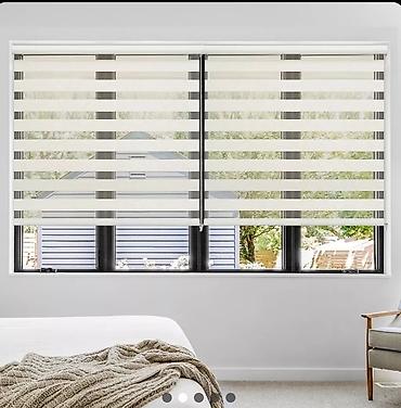 Rulon ştorlar: Zebra və klassik rulon pərdələr - Model: Zebra (şəffaf/örtülü — 3