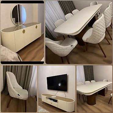 Qonaq dəsti satılır 1200₼. Masa açılır. 8 oturcaqlıdır. Heç bir