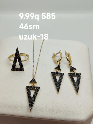 Zərgərlik dəstləri: Dəstə daxildir: Sırğa, Sarı qızıl, 585 Əyar -da lalafo.az — 46 Zərgərlik dəstləri: Dəstə daxildir: Sırğa, Sarı qızıl, 585 Əyar — 46