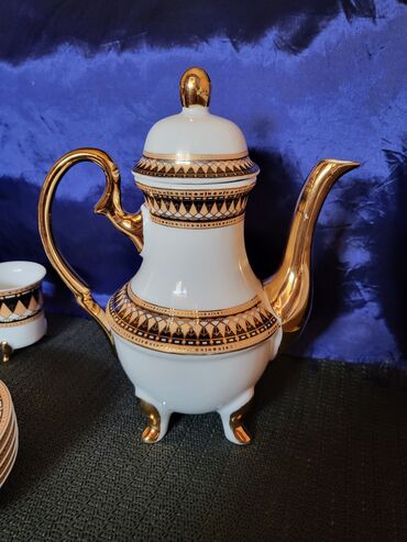 Kuhinjski setovi: Servis vintaz za kafu porcelanski. Servis za kafu,perfektan pozlata — 19