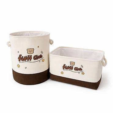 Другой текстиль: Комплект текстильных корзин для хранения (2 шт.) Удобно для — 1