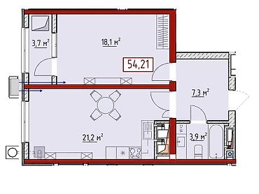 Продажа квартир: 1 комната, 54 м², Орто-Сай с. Элитка, 5 этаж, ПСО (под самоотделку) — 2