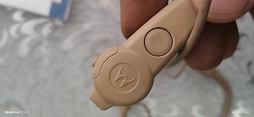 iphone 6s batarya: Motorola PTT qulaqlıq-mikrofon (2 telli, akustik borulu) - Rəng: bej — 1
