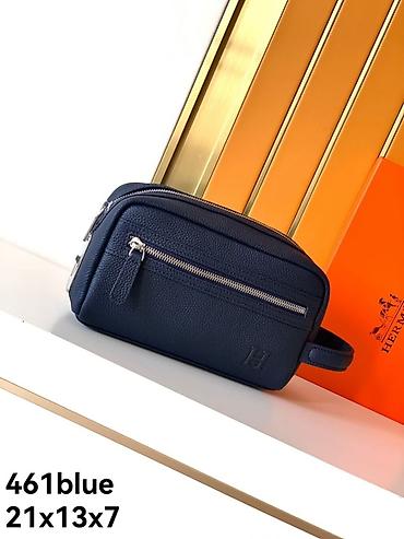 Клатчи: Компактная мужская сумка-пояс/клатч, цвет: темно‑синий (461 blue) — 1