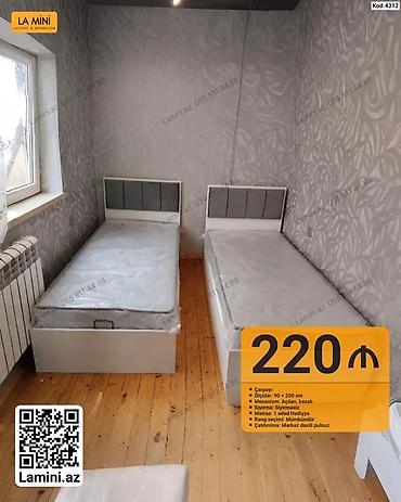 Ev üçün mebel: Məhsul: Çarpayı - Ölçü: 90 × 200 sm - Mexanizm: Açılan, bazalı - — 1