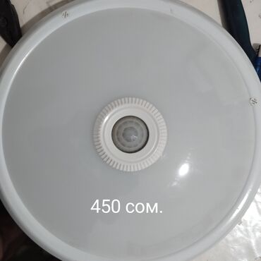 Осветительные приборы: 1/ Лампа с датчиком движения 360°, диаметр 29см. 2/ Датчик движения