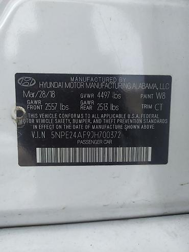 Hyundai: Hyundai Sonata: 2018 г., 2.4 л, Автомат, Бензин, Седан — 9