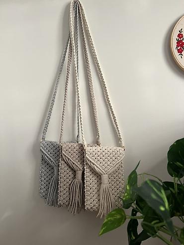 parfois çanta: Makrame toxunuşlu çiyin çantası - Material: qalın pambıq makrame ipi — 4