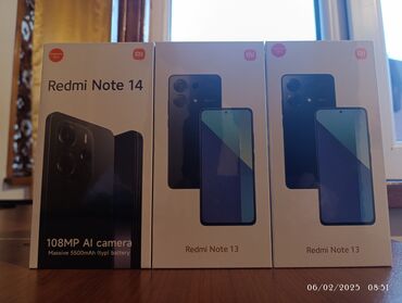 xiaomi telefonlar: Xiaomi Redmi Note 14, 256 GB, rəng - Qara, 
 İki sim kartlı, Sənədlərlə, Zəmanət