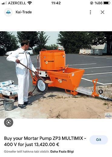 İstehsal avadanlığı: Pompa beton,şkatur və s. Universal qurğu Almaniyanındı. Çox az — 2