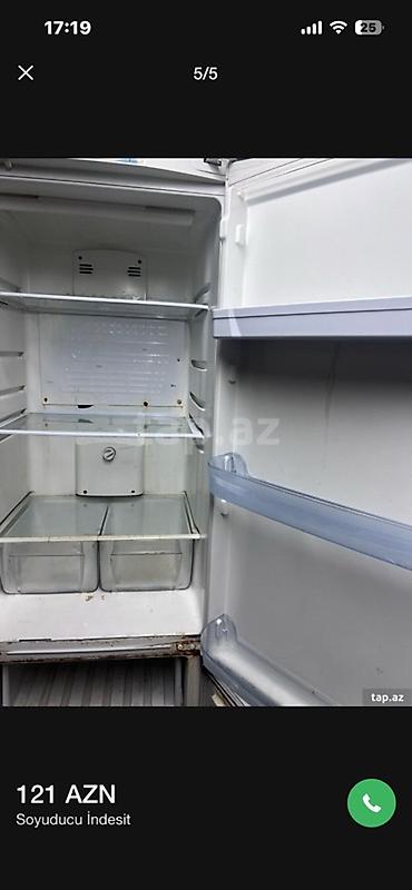 indezit: İşlənmiş 2 qapılı Indesit Soyuducu Satılır, rəng - Ağ — 1