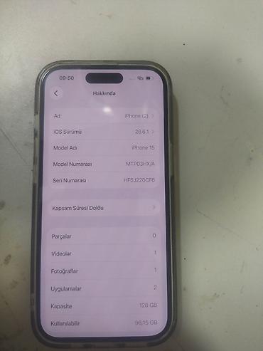 ikinci əl iphone 15: IPhone 15, 128 GB, Jet Black, Barmaq izi, Simsiz şarj, Face ID — 1