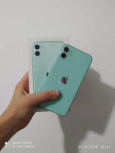 airpods pro 3 бишкек: IPhone 11, Колдонулган, 64 ГБ, Жашыл, Коргоочу айнек, Куту, 100 % — 1