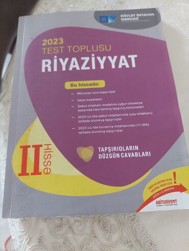 riyaziyyatdan qiymetlendirme tapsiriqlari cavablari 5 ci sinif: Riyaziyyat Testlər 11-ci sinif, 2-ci hissə, 2023 il