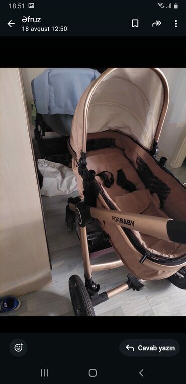 Hummer: ForBaby uşaq arabası - Rəng: bej/şampan tonlarında şassi və oturacaq