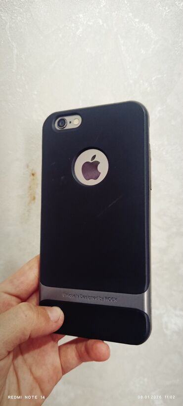 Apple iPhone: IPhone 6, Б/у, 32 ГБ, Серебристый, Защитное стекло — 6