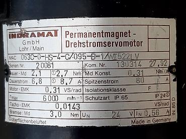 Elektromotori: Servo motor MAC 063 sa enkoderom i kocnicom, za CNC, step motor — 8