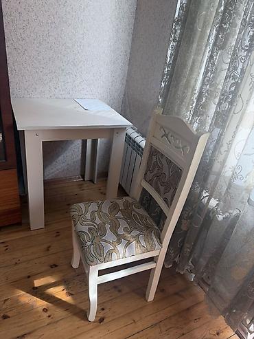 Stullar: 2 ədəd klassik üslubda yemək/otaq stulu - Rəng: açıq krem (ağ-açıq) — 3