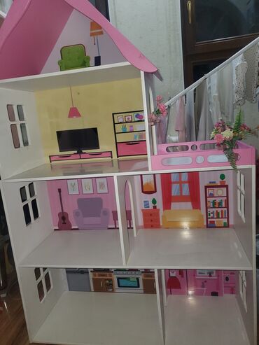 барби дом: Кукольный домик для Барби 4хэтажный, высотой 140 см., шириной 90 см. В