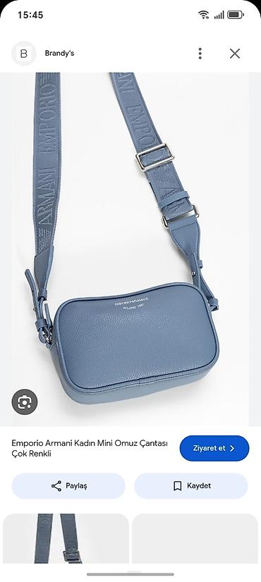 parfois çanta: Emporio Armani qadın mini çiyin çantası - Rəng: mavi (klassik — 1