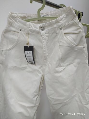 брюки капри для полных женщин: Повседневные брюки, ОАЭ, Хлопок, Высокая талия, Осень-весна, XS (EU 34), S (EU 36)