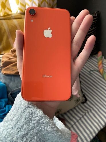 iphone xr 128gb цена: IPhone Xr, Колдонулган, 64 ГБ, Коралл, Коргоочу айнек, Каптама, Кабель, 85 %