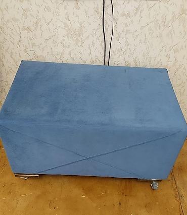 Pufiklər: Mavi rəngli yumşaq oturacaq/puf - Material: məxməri toxumalı parça - — 1
