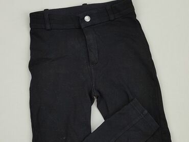 czarne szerokie jeansy z dziurami: Spodnie jeansowe, 7 lat, 110/116, stan - Dobry