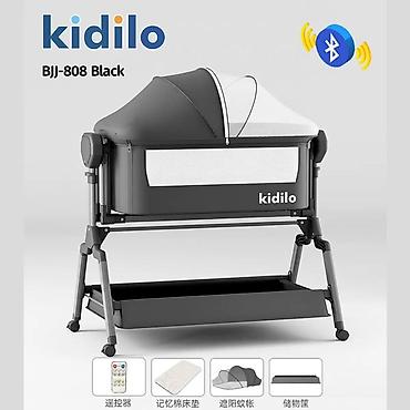 родом: Детская кроватка-колыбель Kidilo BJJ-808 Black Б/У - Электронная — 1
